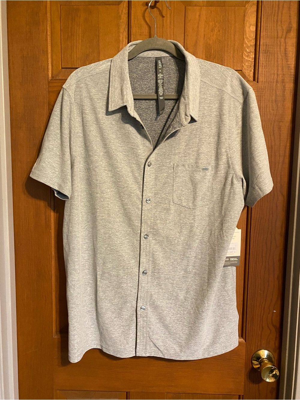 Vuori Men’s Light Gray Ace Short-Sleeve Button-Down Shirt XL NWT
